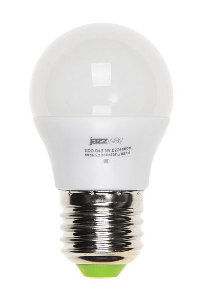 Лампа PLED- ECO-G45 5w E27 4000K 400Lm 230V/50Hz  Jazzway