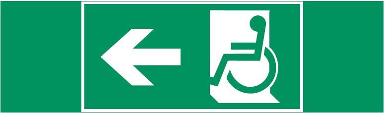 пиктограмма "Движение МГН налево" 310х90мм для авар-эвакуац св-ка Basic IP65