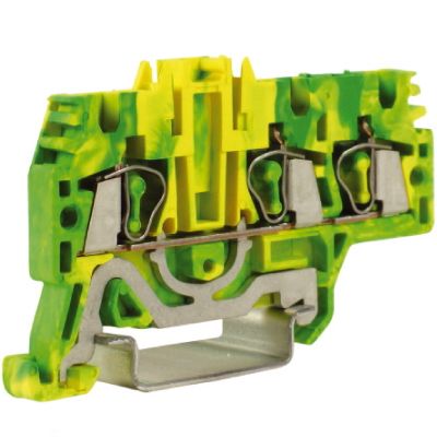 HTE.2/1+2(Ex), зажим для заземления, 1 ввод/2 вывода, 2,5 кв.мм желто-зеленый (замена на VPR-2.5-TWIN-PE-YG)