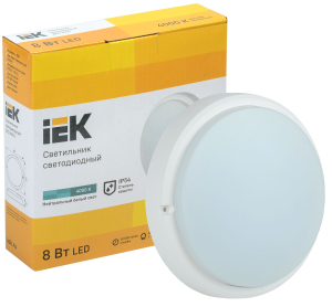 Светильник LED ДПО 4001 8Вт IP54 4000K круг белый IEK