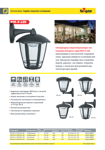 светодиодные энергосберегающие светильники navigator nof-p-led