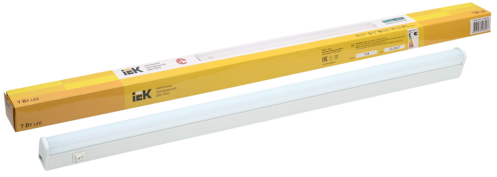 Светильник светодиодный ДБО 3002 7Вт 4000К IP20 572мм пластик  IEK