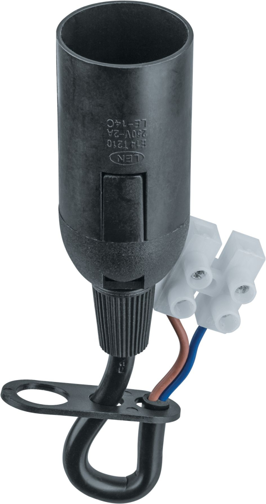 Патрон электрический Navigator 61 353 NLH-P-F-BL-E14-TB пластиковый черный с КЗВ