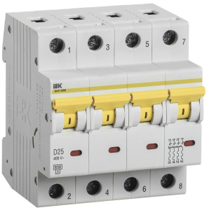 Выкл. авт. ВА47-60M 4Р 25А 6кА D IEK