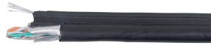 ITK Каб. F/UTP кат.5E 4х2х24AWG, LDPE трос 1,2мм, 305м чер.