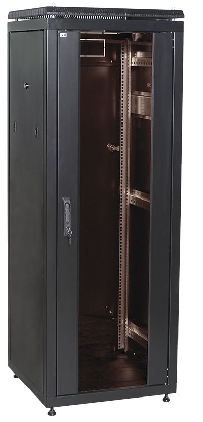 ITK Шкаф сетевой 19" LINEA N 24U 600х800 мм стеклянная передняя дверь черный