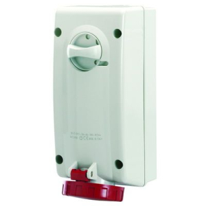 Розетка настенная с механической блокировкой и боковым расположением разъема WIS IP67 16А 2P+E 230В