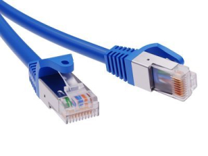 Патч-корд экранированный CAT5E F/UTP 4х2, LSZH, синий, 0.5м