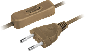 Шнур Navigator 61 721 NPS-FS-170-2x0.5-BR 1.7м с выкл. коричневый