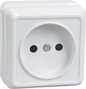 РС20-2-ОБ Розетка 1местн. без з/к 10А откр.уст. ОКТАВА (белый)