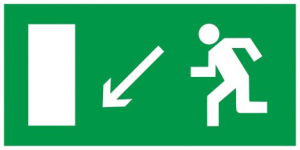 Самокл. этик. 200х100 мм "Напр.к эвак.вых. нал.вниз"