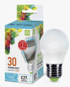 Лампа светодиодная LED-ШАР-standard 3.5Вт 230В Е27 4000К 320Лм ASD