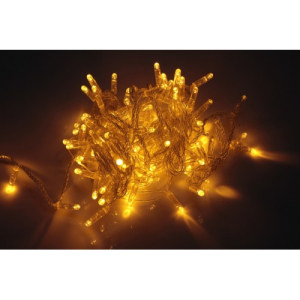 Светодиодная гирлянда LED-PLS-100-10M-240V-Y/C-F(Y) влагостойкая, 10 м., 100 светодиод., ЖЕЛТЫЕ СВЕТОДИОДЫ/ПРОЗРАЧНЫЙ ПРОВОД/ЖЕЛТЫЙ FLASH, 20# IP-54, соединяемая
