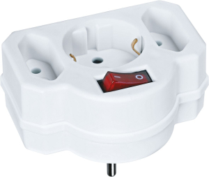 Разветвитель Navigator 94 698 NAD-3-R2F-WH 3 гн. (в ряд) 1гн с/з 2гн б/з