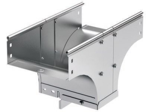 Ответвитель TDSR Т-обр. вертикальный переходник 100/80 в комплекте с крепежными элементами и соединительными пластинами, необходимыми для монтажа, цинк-ламельный